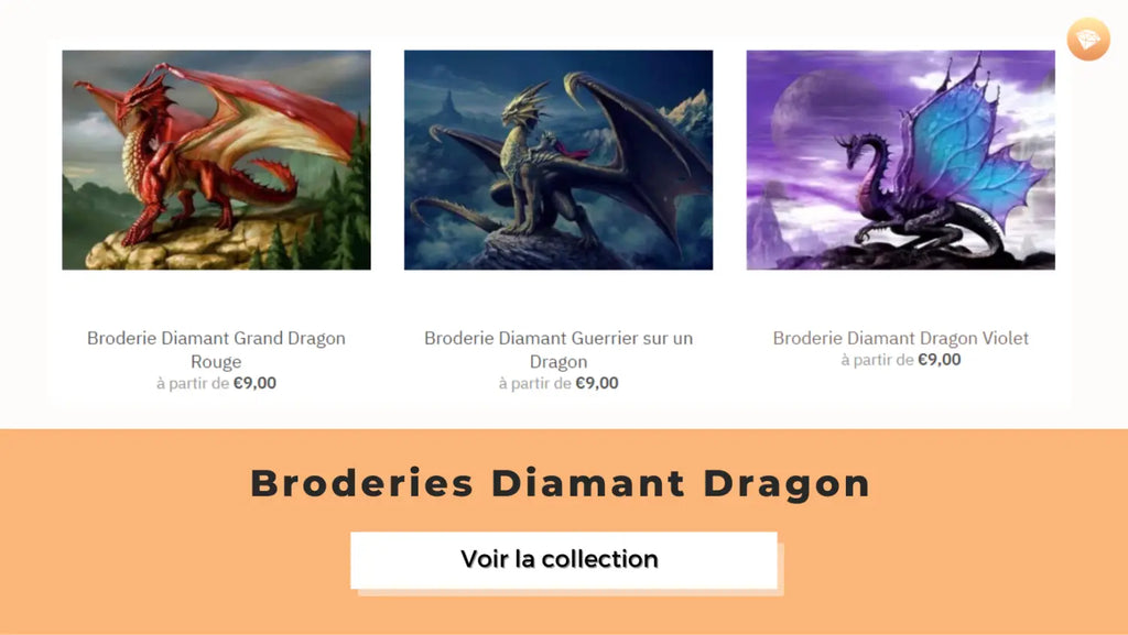 Broderie diamant dragon