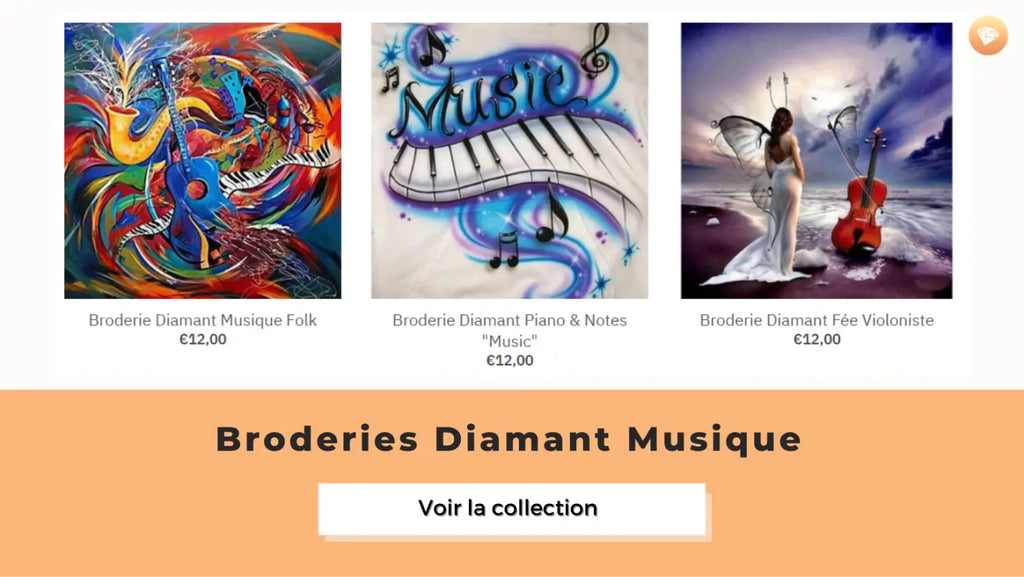 Broderies Diamant Musique