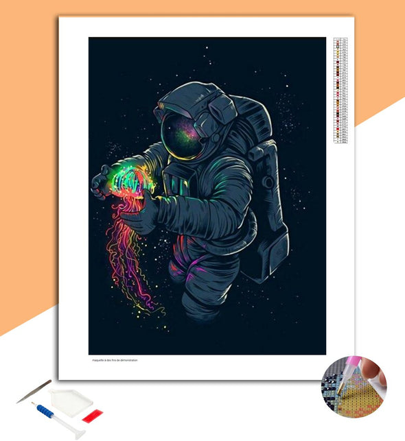 Broderie diamant Astronaute & Méduse Multicolore