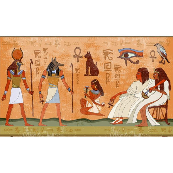 Broderie Diamant Fresque Murale Egyptienne et Hiéroglyphes