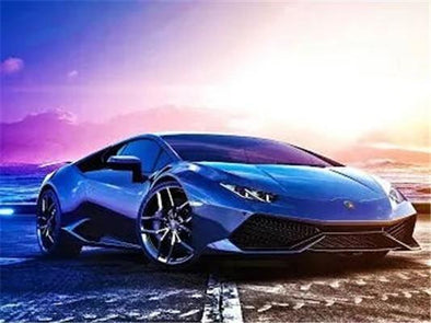 Broderie Diamant Lamborghini Bleue
