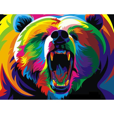 Broderie Diamant Ours Enragé Multicolore