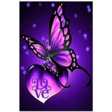 Broderie Diamant Papillon Love