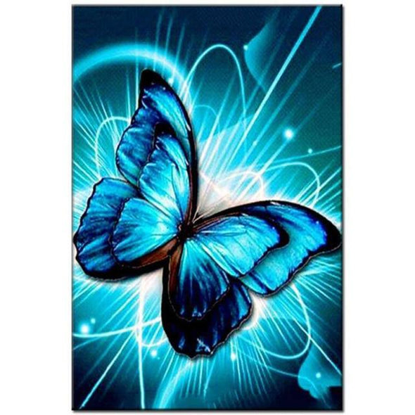 Broderie Diamant Papillon Turquoise