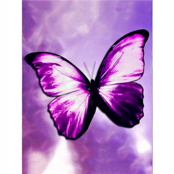 Broderie Diamant Papillon Violet