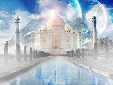 Broderie Diamant Taj Mahal dans les montagnes